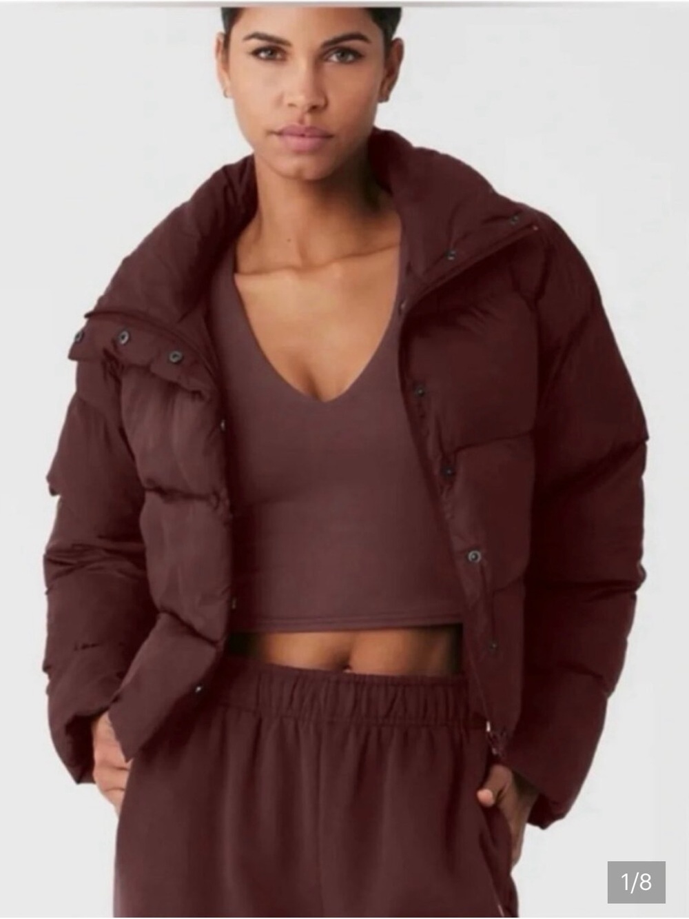 ALO Yoga Women's Deep Burgundy Puffer Jacket